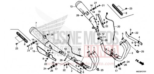 SILENZIATORE DI SCARICO (CB1100SA/SAD) CB1100SAE di 2014